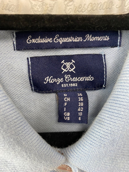 USED Horze Crescendo Ladies Polo Short Sleeve 6 Light Blue