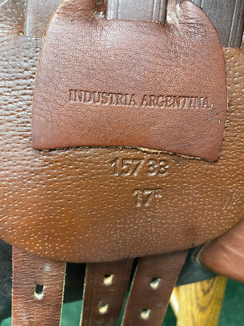 USED  Jump English Saddle 17" Medium Oil