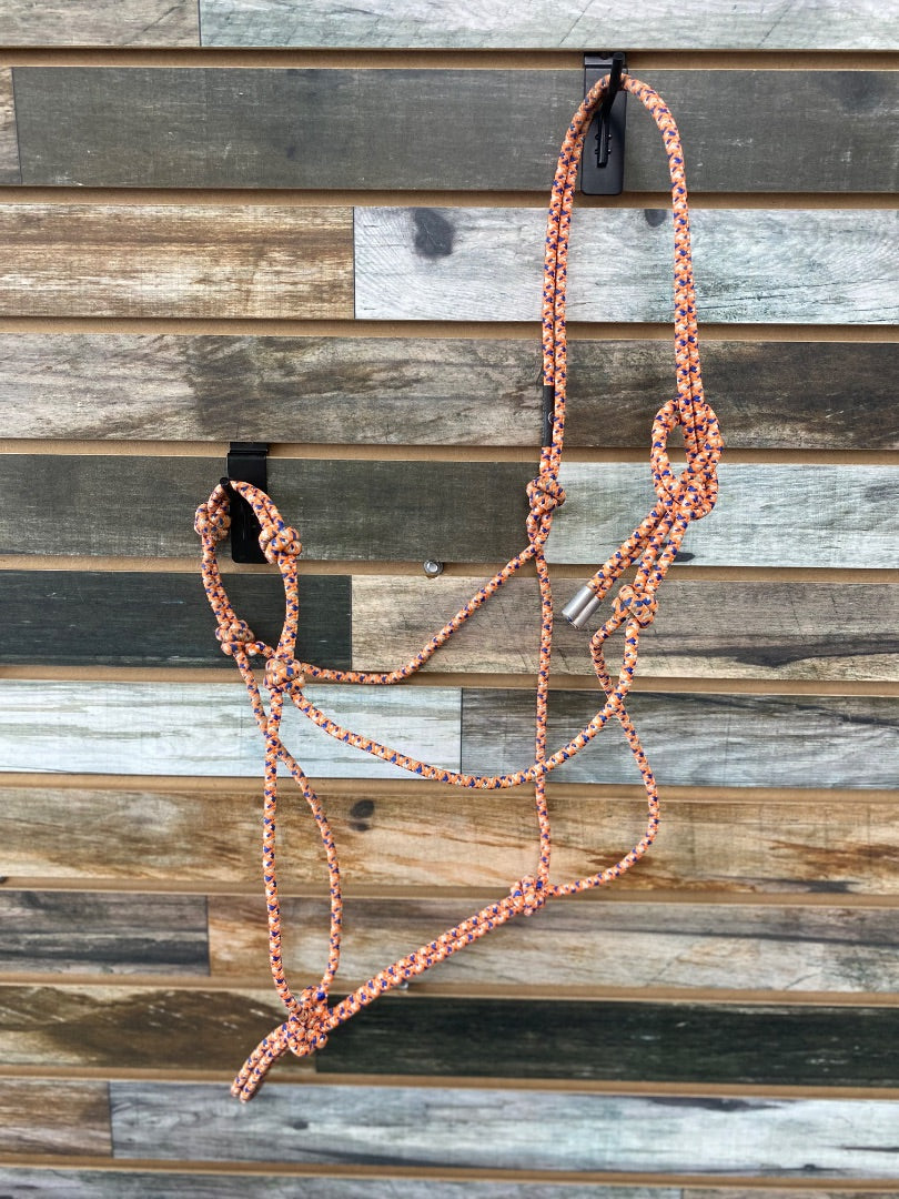 USED  Rope Halter Horse Orange/Black