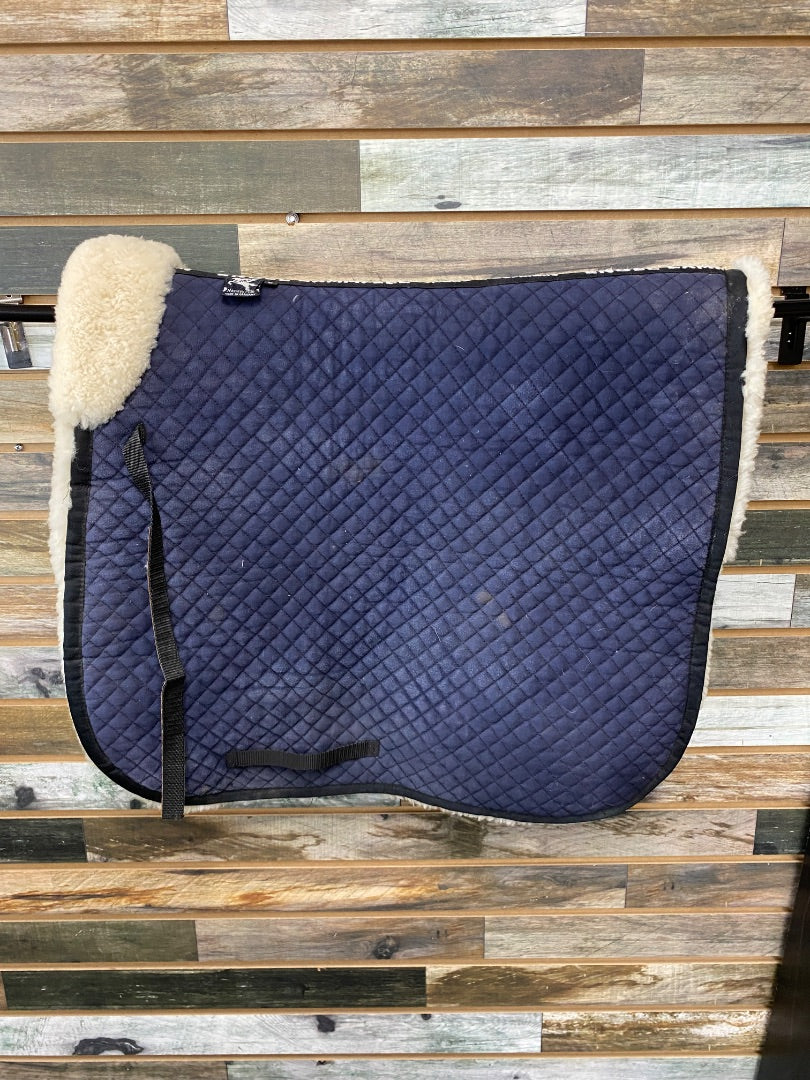 USED Engel English Dressage Pad Horse Navy/White