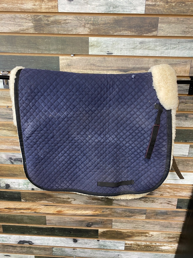 USED Engel English Dressage Pad Horse Navy/White
