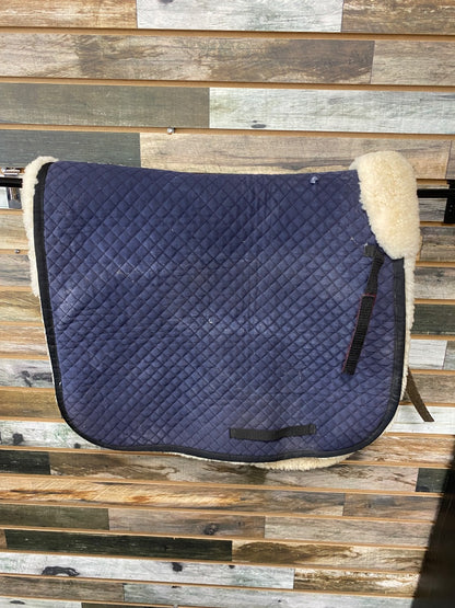 USED Engel English Dressage Pad Horse Navy/White