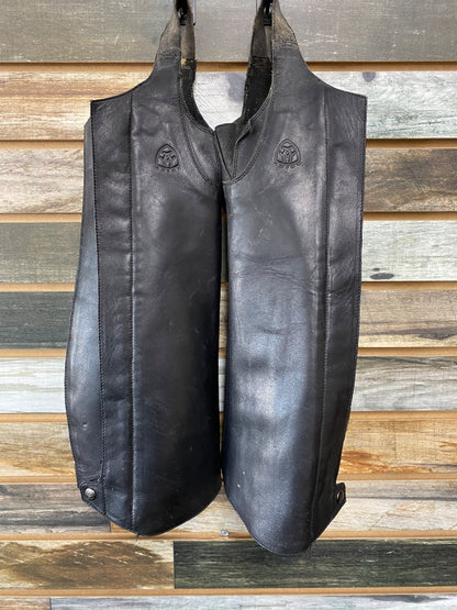 USED Ariat Leather Half Chaps Medium Black