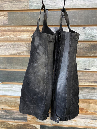 USED Ariat Leather Half Chaps Medium Black