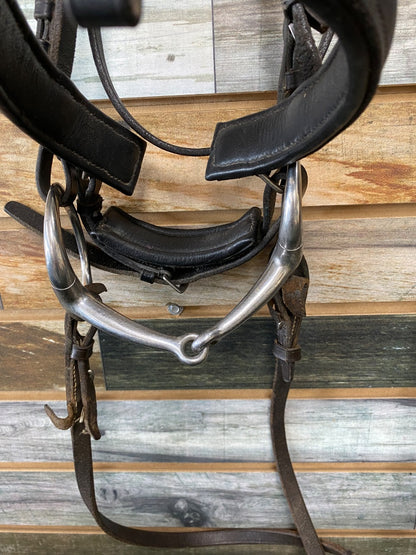 USED Golden Horseshoe Equestrian Dressage Bridle w/ Reins & Bit Full Black