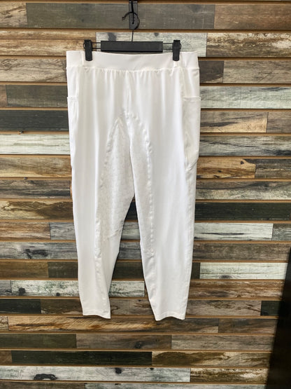 USED White Silicone Full Seat Riding Tights by FitsT4 Size XL