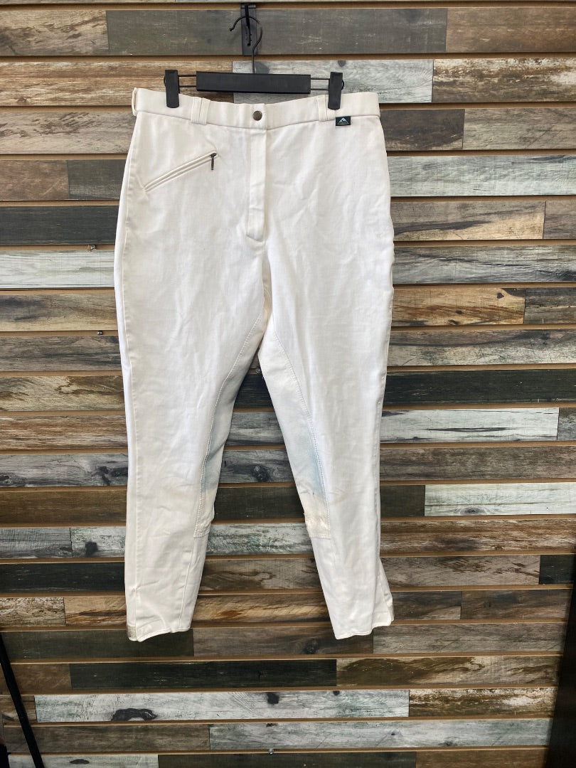 USED Mountain Horse White Fullseat Breeches Size 32R
