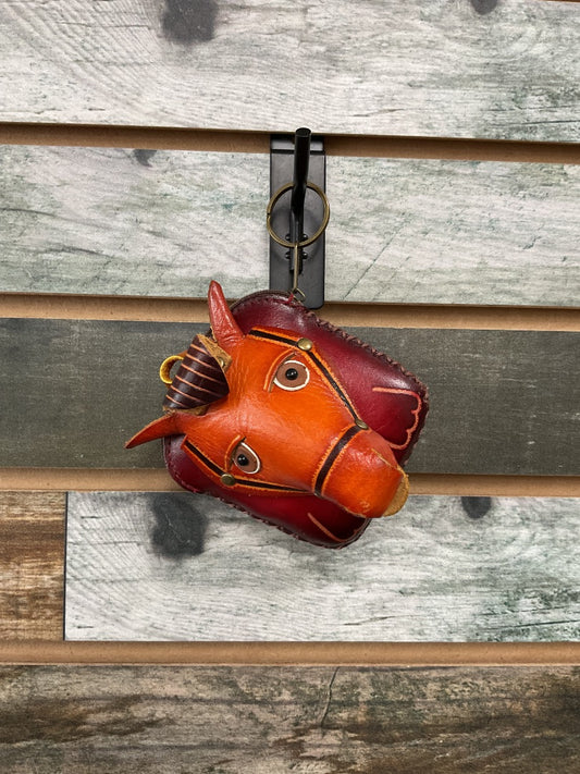 USED  Horsehead Coin Purse Small Red/Orange