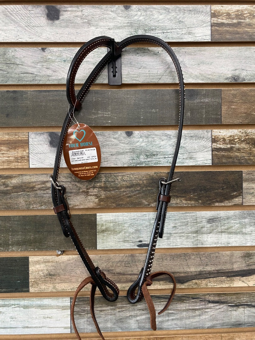 USED (NWT) Turqouise Cross One-Ear Headstall Horse Sized