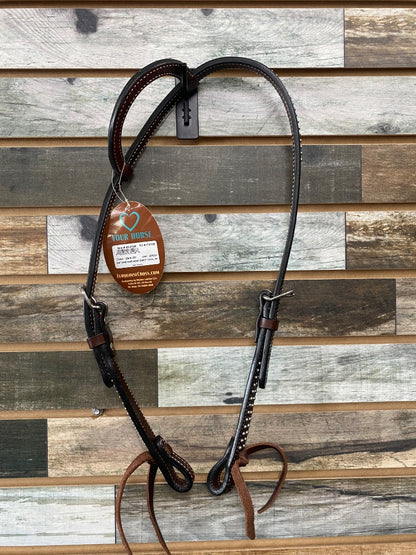 USED (NWT) Turqouise Cross One-Ear Headstall Horse Sized