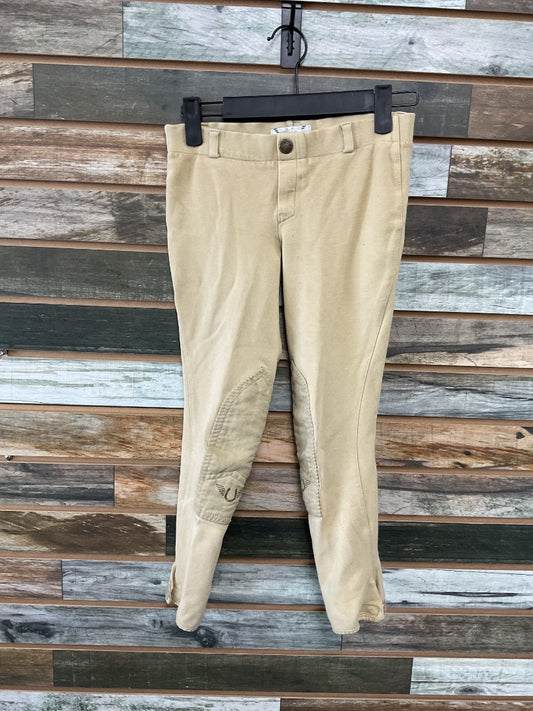 USED Tuff Rider Youth Knee Patch Breeches 12 Tan