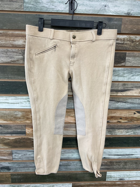 USED Kerrits Youth English Knee Patch Breeches XL Tan