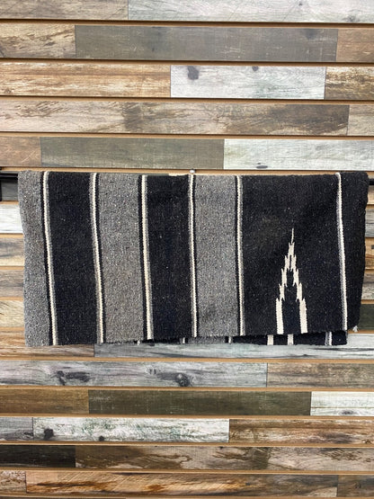 USED Grey, Black, & White Western Saddle Blanket