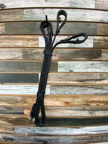USED (NEW) EquiRoyal Black Laced Reins