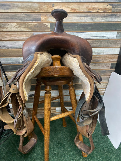 USED BigHorn Partial Synthetic Western Saddle 17" Brown