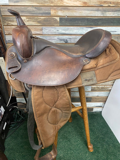 USED BigHorn Partial Synthetic Western Saddle 17" Brown