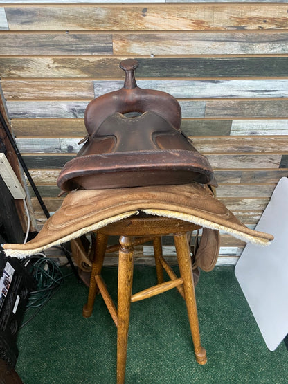 USED BigHorn Partial Synthetic Western Saddle 17" Brown