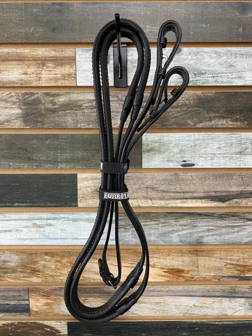 USED (NEW) Black EquiRoyal Rubber Reins
