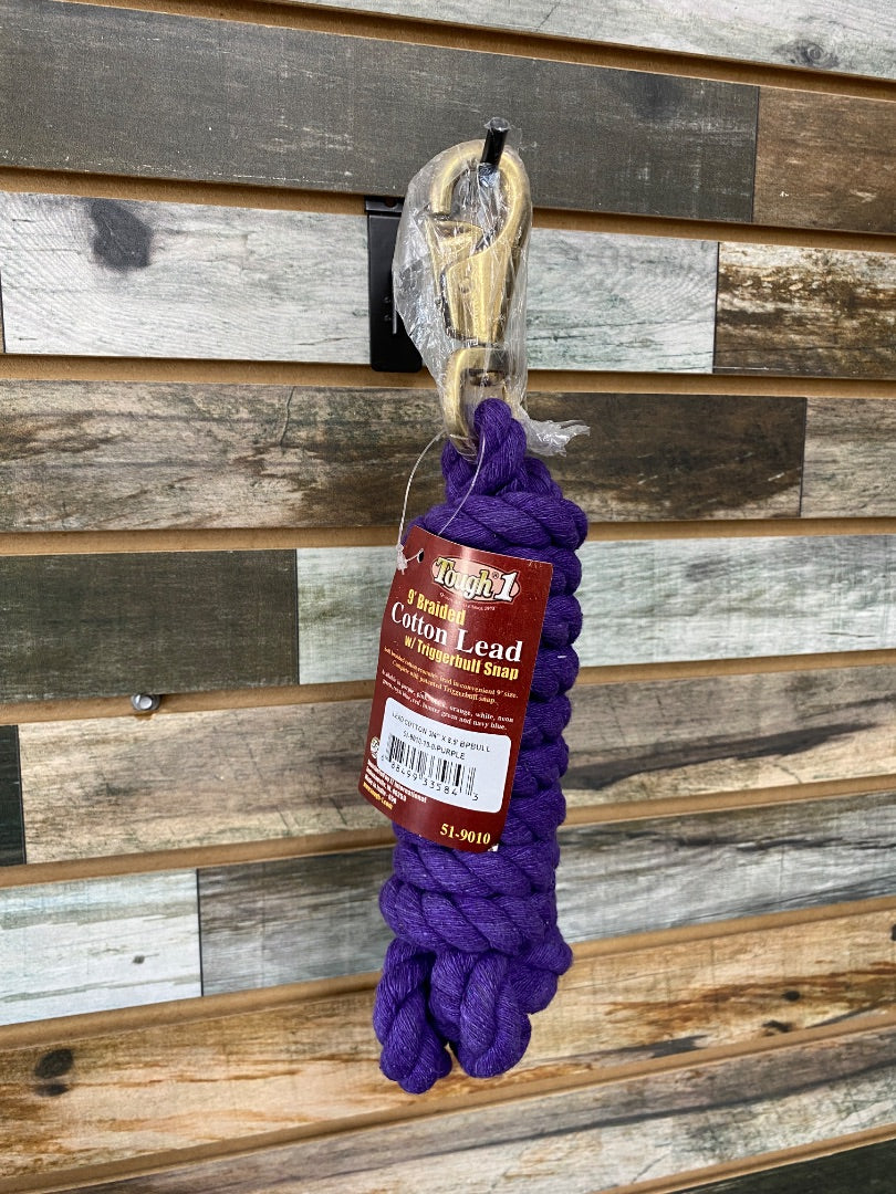 USED (NEW) Purple Tough1 Cotton Lead Rope 3/4" X 8.5'