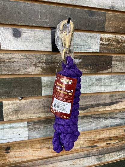 USED (NEW) Purple Tough1 Cotton Lead Rope 3/4" X 8.5'