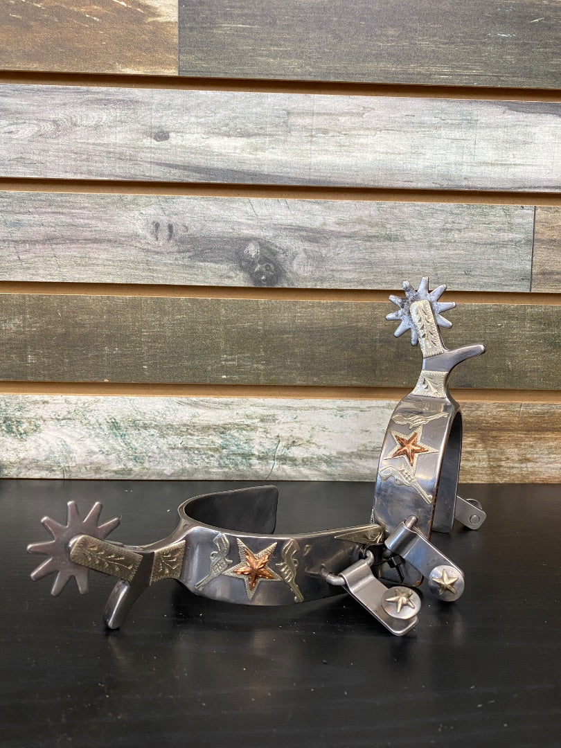 USED (NEW) Tough1 Western Spurs | Silver Star Pistol