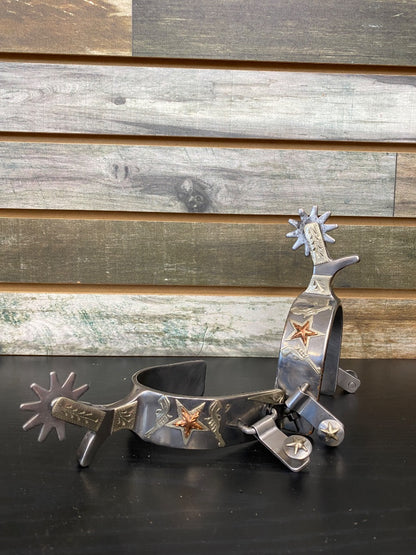 USED (NEW) Tough1 Western Spurs | Silver Star Pistol