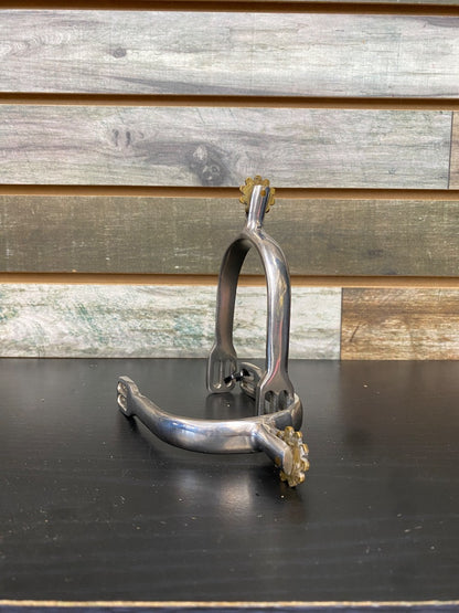 USED (NEW) Tough1 German Dressage Spurs with Roller