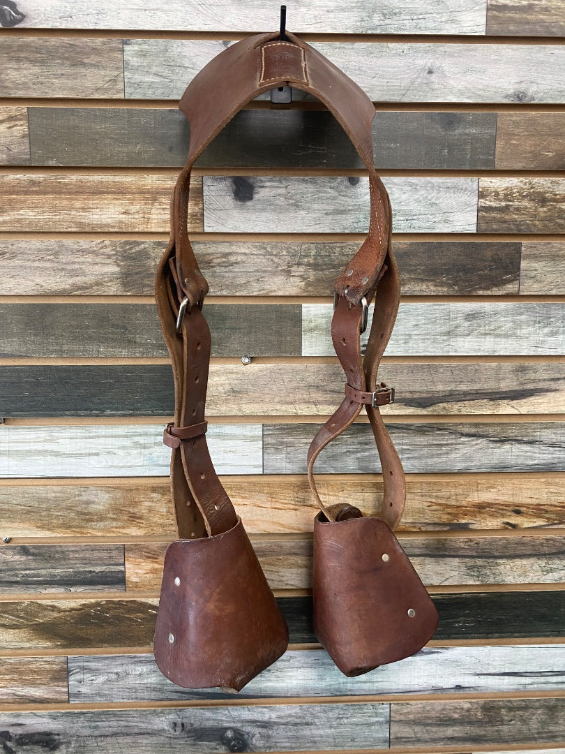 USED Lil' Dude Leather Buddy Stirrups Small Brown