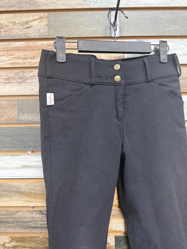 USED Black Tailored Sportsman Trophy Hunter Ladies Breeches | 26R - Velcro Bottom