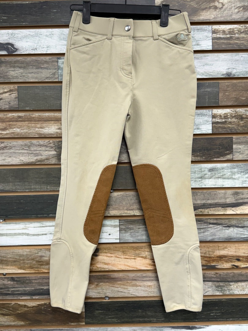 USED Camp Crossrail Knee Patch Breeches 12 Tan