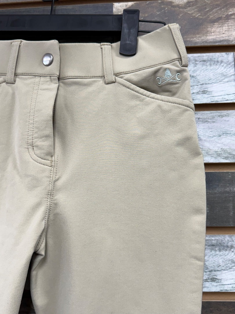 USED Camp Crossrail Knee Patch Breeches 12 Tan