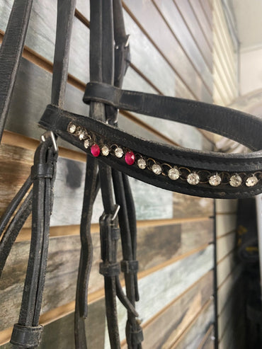 USED Catago Dressage Bridle w/ Reins & Bit Full Black