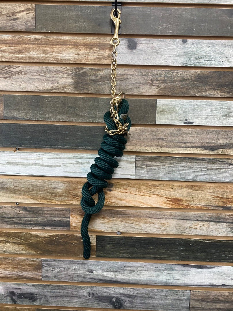 USED Weaver Lead Rope w/ Stud Chain 8ft Green