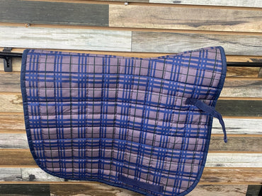 USED Navy Plaid Dover Dressage/AP Pad