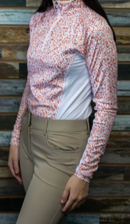 Ladies Ovation® Quarter Zip Long Sleeve Printed Sun Shirt