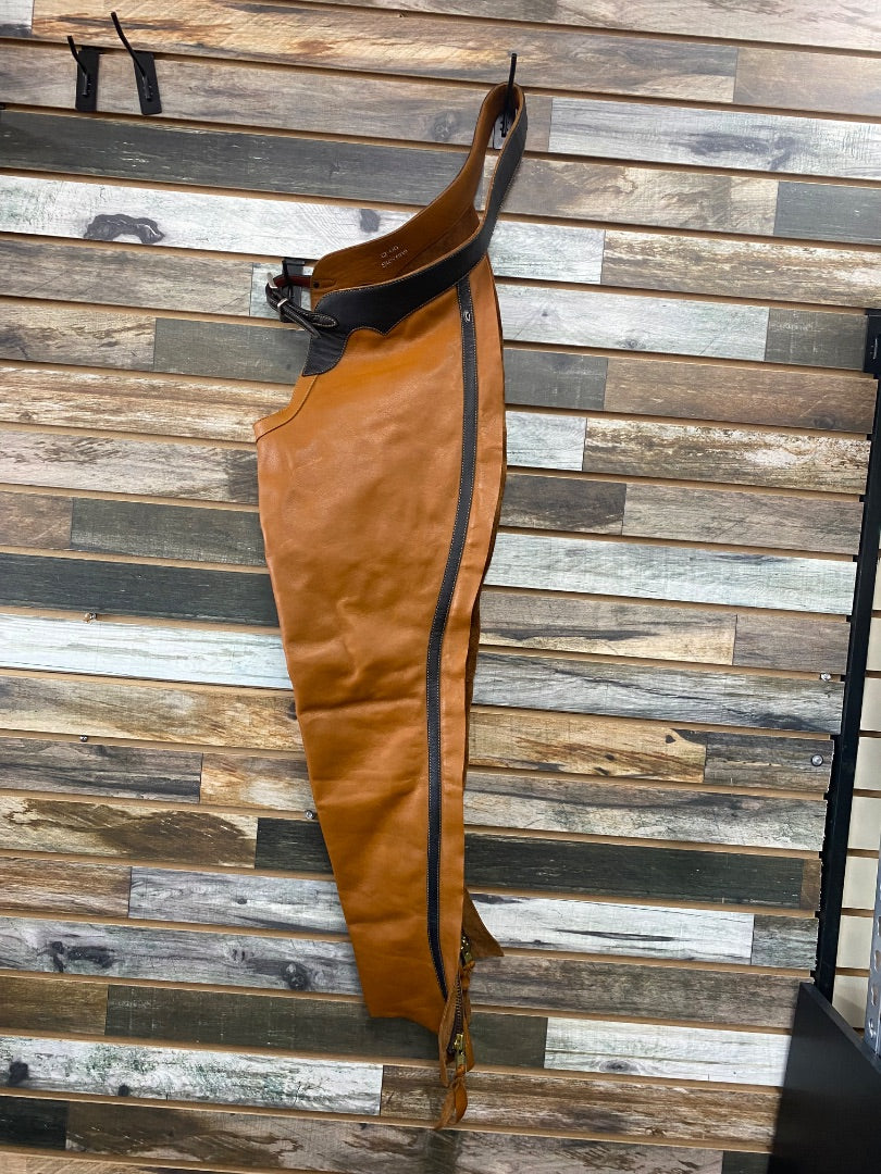 USED Stevens Leather Western Chaps Size Medium