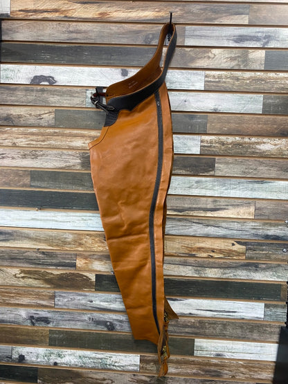 USED Stevens Leather Western Chaps Size Medium