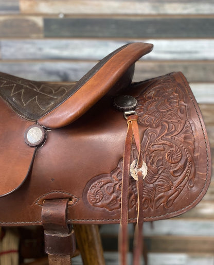 USED Simco Ranch/Pleasure Western Saddle 15” Medium Oil