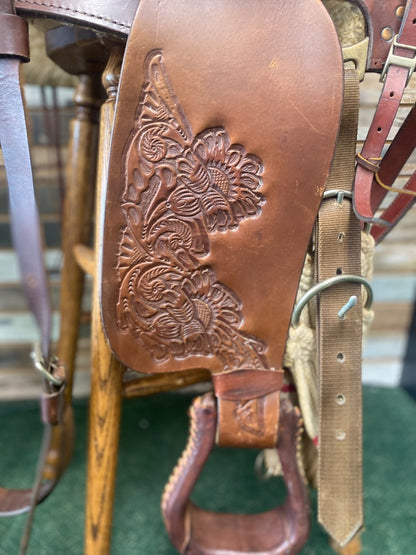 USED Simco Ranch/Pleasure Western Saddle 15” Medium Oil