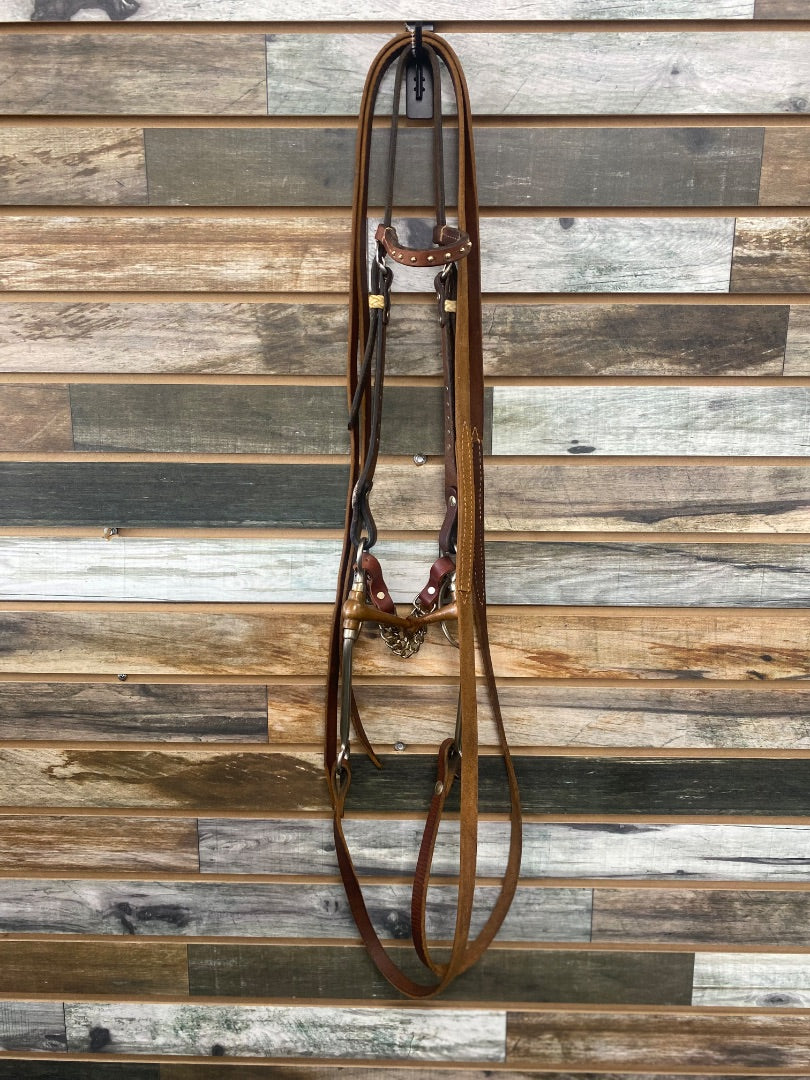 USED  Circle Y Headstall with Reins and Bit Horse Dark Oil