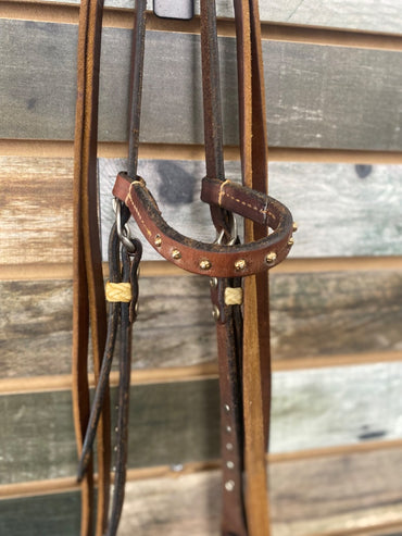 USED  Circle Y Headstall with Reins and Bit Horse Dark Oil