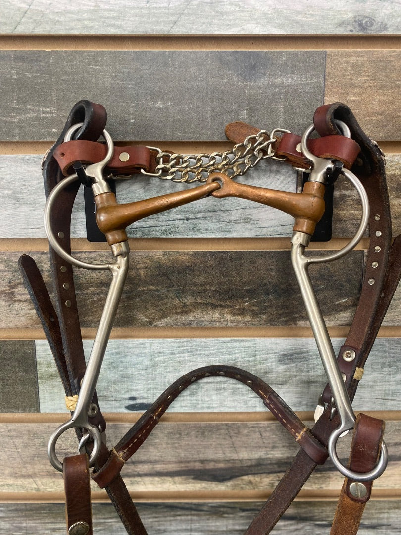USED  Circle Y Headstall with Reins and Bit Horse Dark Oil