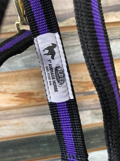 USED Black & Purple Average Weaver Adjustable Nylon Halter