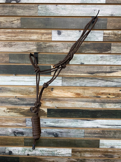 USED Brown Rope Halter with Lead Attached