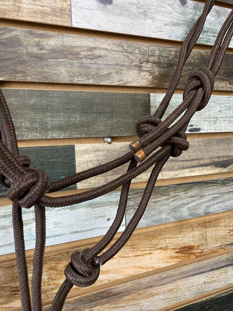 USED Brown Rope Halter with Lead Attached