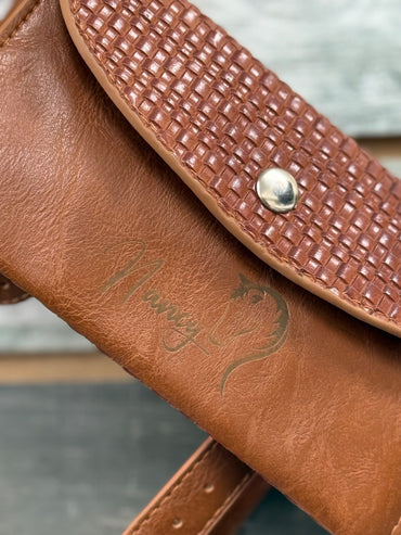 USED Tooled Leather Phone Holder for Horn
