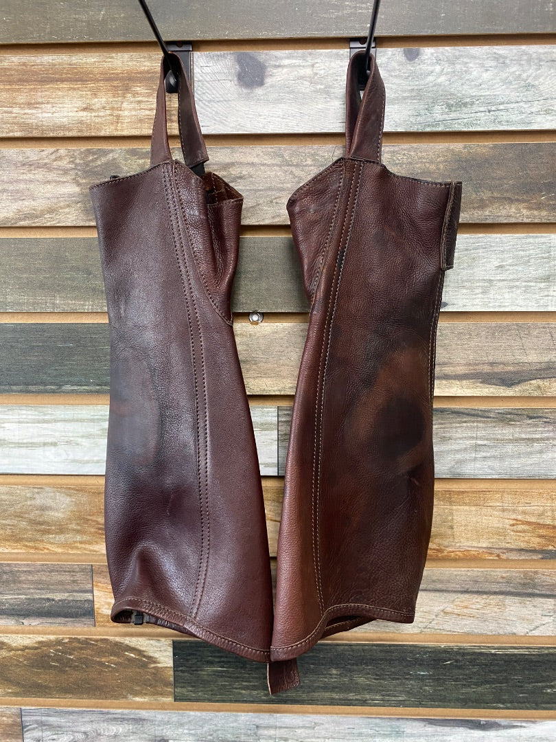 USED Womens Leather Chaps in Black/Brown | M