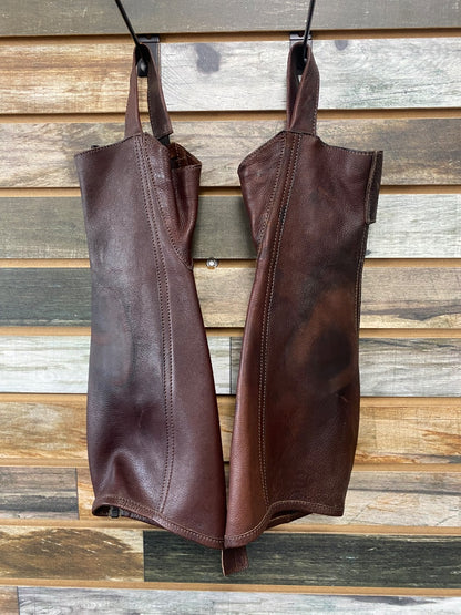 USED Womens Leather Chaps in Black/Brown | M