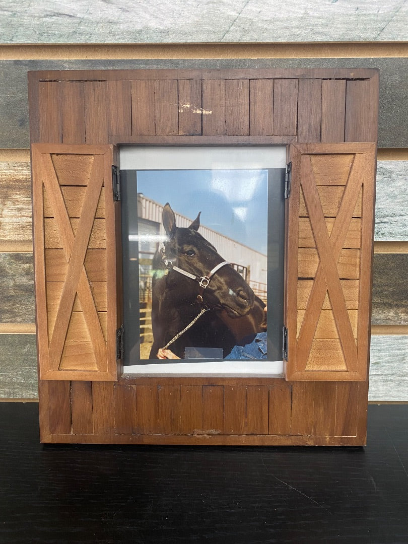 USED  Barn Door Frame  Brown