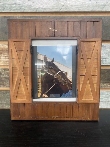 USED  Barn Door Frame  Brown